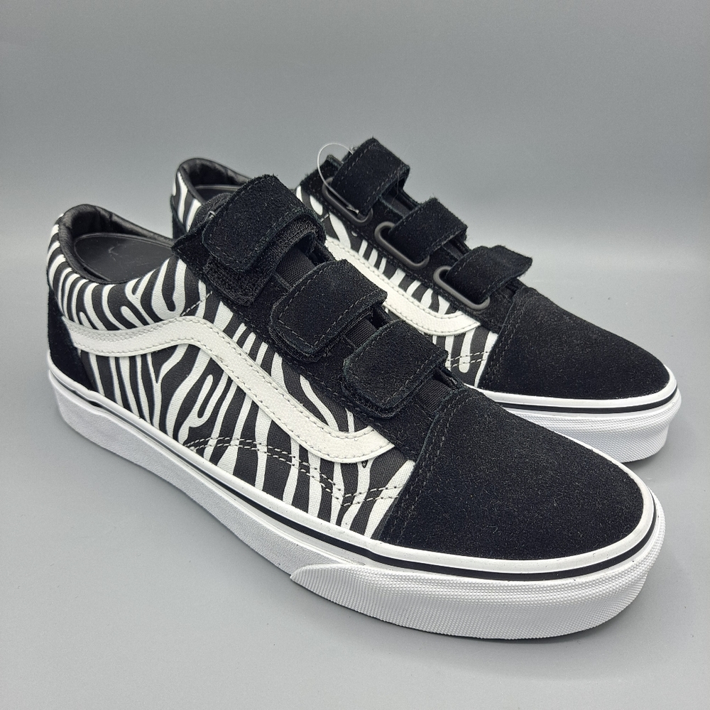 NEW Womens Vans Old Skool Suede Canvas Black White Zebra Stripes Sneaker Shoes